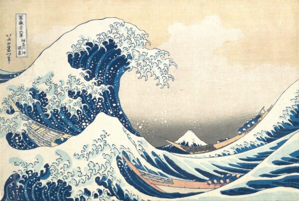 Hokusai Dreiunddreißig Ansichten des Berges Fuji: Die große Welle vor Kanagawa – Katsushika Hokusai Beliebte Bilder 105x70