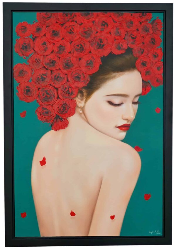 Zerbrechliche Frau mit Rosen – 60 x 90 cm Die Kunstgalerie 1 000 € ~ 2 500 € 2