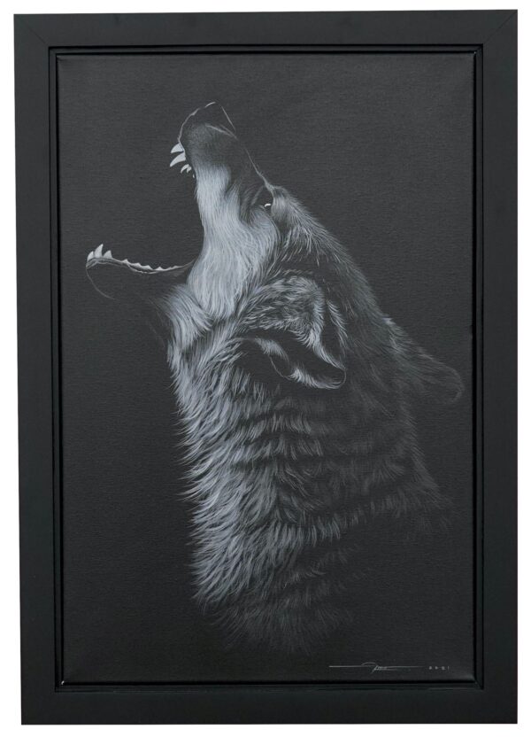 Heulender Wolf zum Mond – 40 x 60 cm Die Kunstgalerie 1 000 € ~ 2 500 € 3