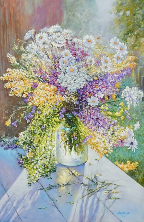 Blumen in einer transparenten Vase – 60 x 90 cm Die Kunstgalerie 2 500 € ~ 5 000 €