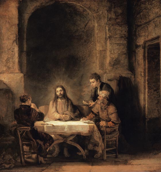 Der Christus bei Emmaus – Rembrandt van Rijn Rembrandt van Rijn 70x70