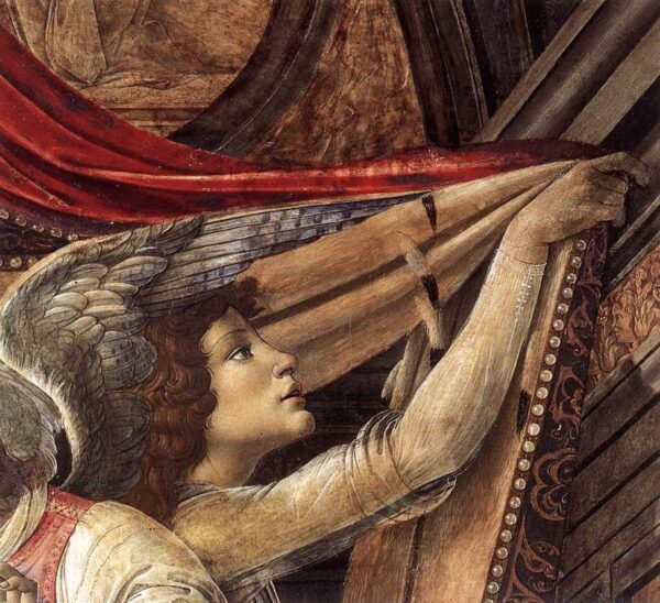 Detail der Engel des Altarbildes von San Barnaba – Sandro Botticelli Sandro Botticelli 70x70