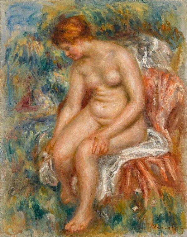 Sitzende Badende, die sich ein Bein abtrocknet – Pierre-Auguste Renoir Pierre-Auguste Renoir 70x85