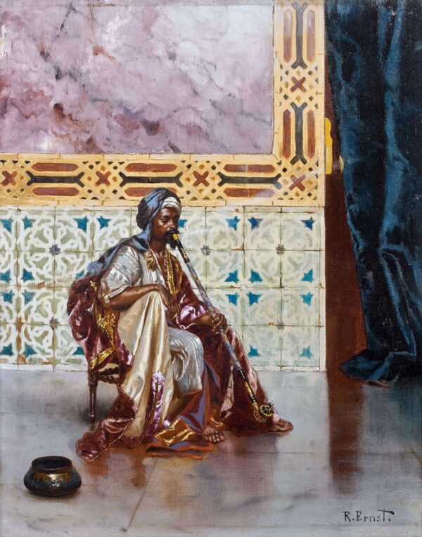 Der Chibouk-Raucher – Rudolf Ernst Rudolf Ernst 70x85