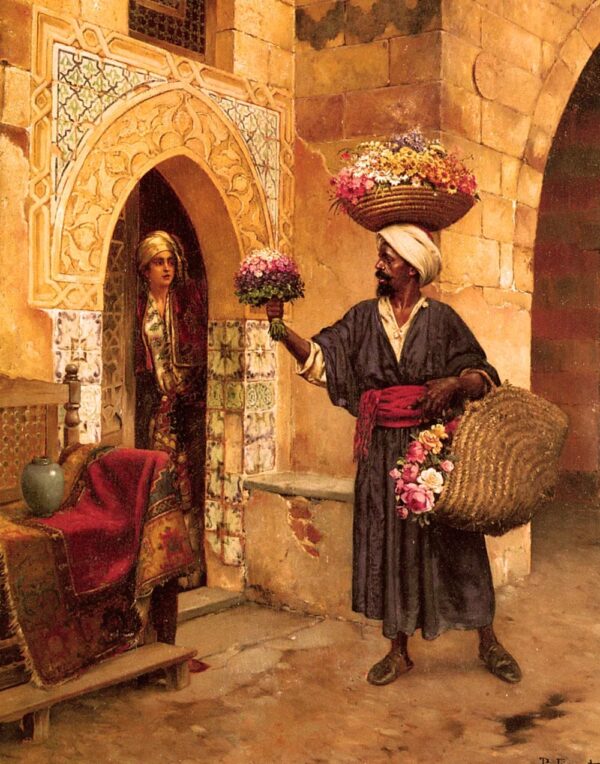 Der Blumenhändler – Rudolf Ernst Rudolf Ernst 70x85