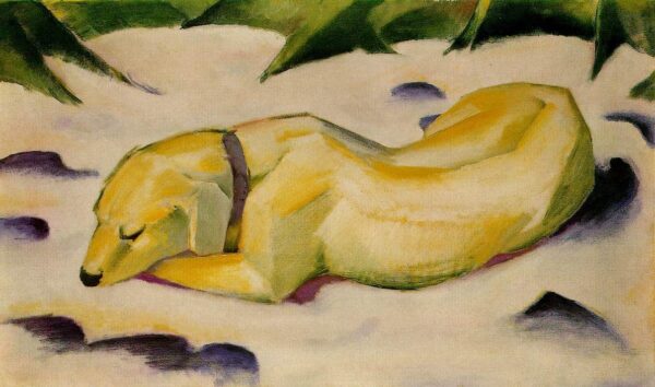 Hund liegt im Schnee – Franz Marc Franz Marc Franz Marc