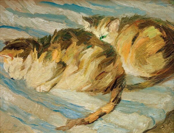 Zwei graue Katzen (Katzenstudie II) – Franz Marc Franz Marc 85x75