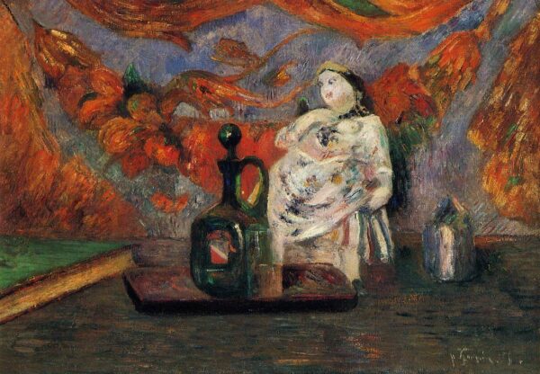 Stillleben mit einer Keramikfigur – Paul Gauguin Paul Gauguin 105x70