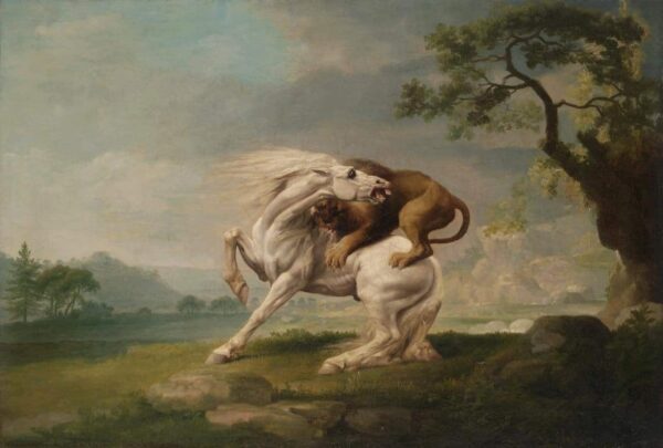 Ein Löwe greift ein Pferd an – George Stubbs George Stubbs