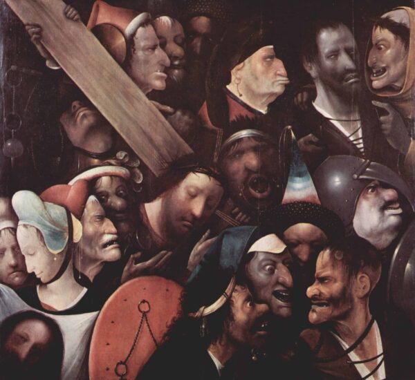 Der Titel lautet: «Das Tragen des Kreuzes – Jérôme Bosch» Hieronymus Bosch 70x70