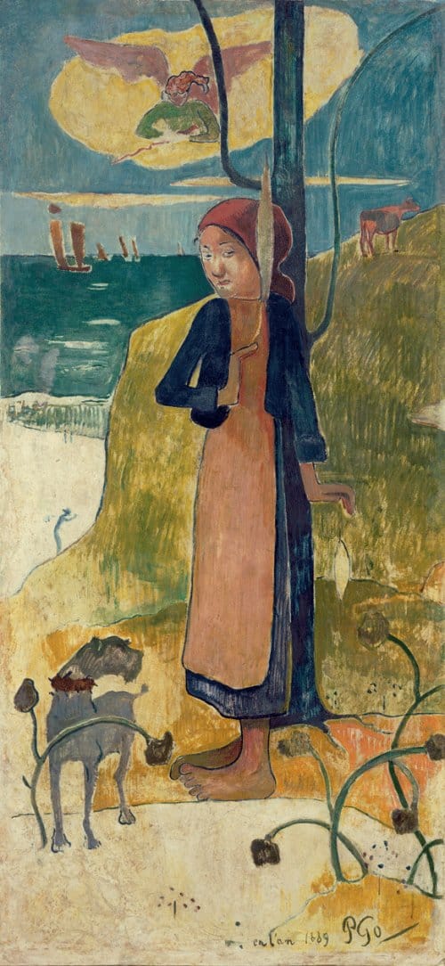 Bretonisches Mädchen, das sich dreht – Paul Gauguin Paul Gauguin 70x160