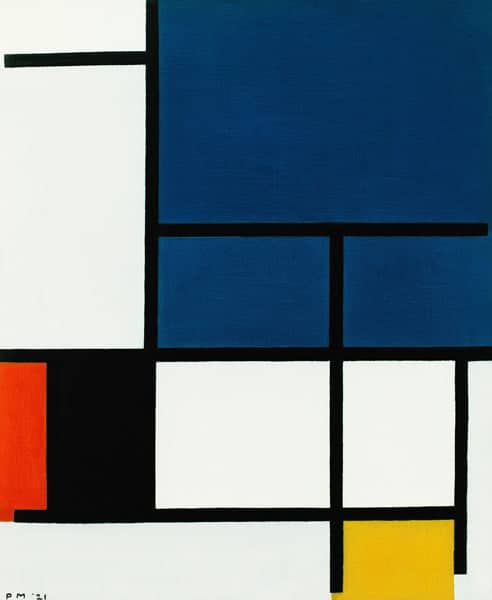 Komposition mit großem blauem Raum – Mondrian Piet Mondrian 70x85