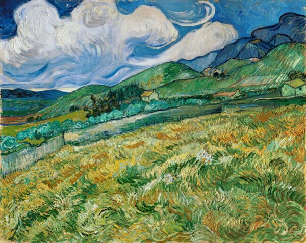 Landschaft mit Bergen hinter dem Saint-Paul Krankenhaus – Van Gogh Vincent Van Gogh 85x75