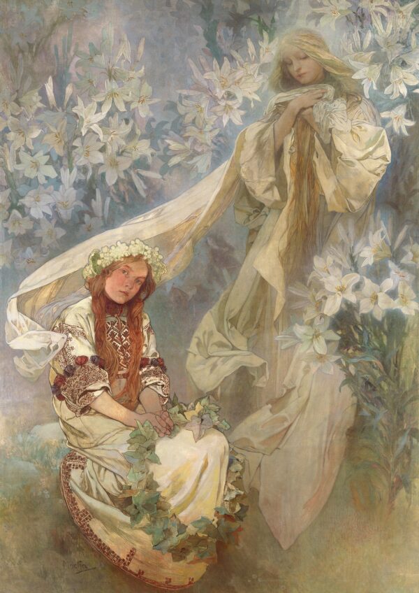 Die Madonna mit Lilien – Mucha Alfons Mucha 70x105