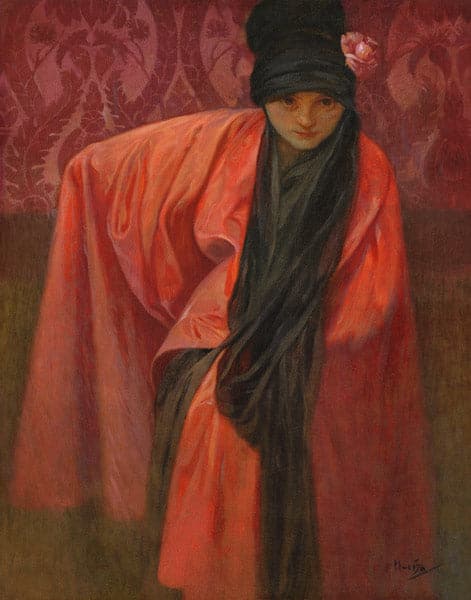 Mädchen in Rot – Mucha Alfons Mucha 70x85