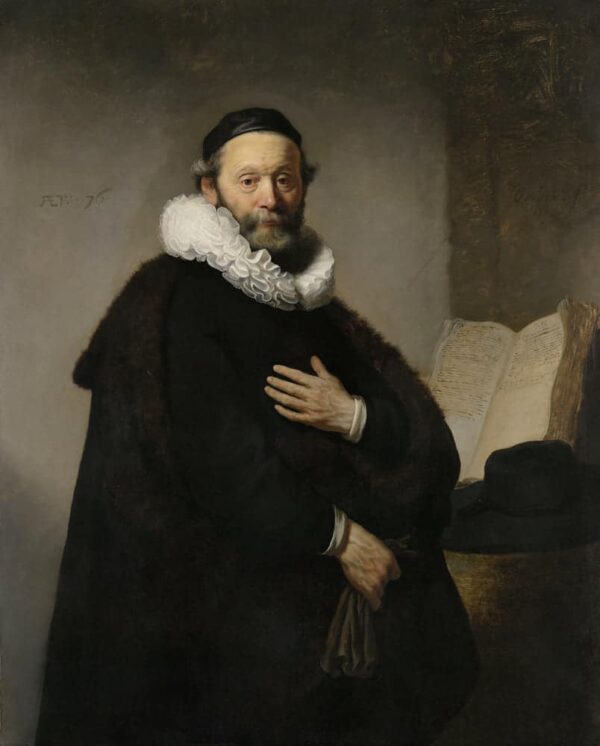 Porträt des remonstrantischen Ministers Johannes Wtenbogaert – Rembrandt van Rijn Rembrandt van Rijn 70x85