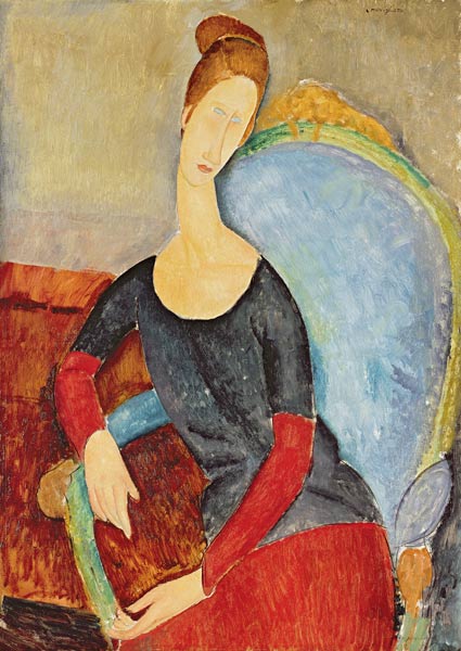 Mme Hebuterne in einem blauen Sessel – Amedeo Modigliani Amedeo Modigliani 70x105