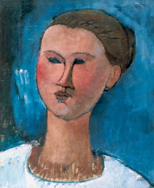 Porträt einer jungen Frau – Amedeo Modigliani Amedeo Modigliani 70x85