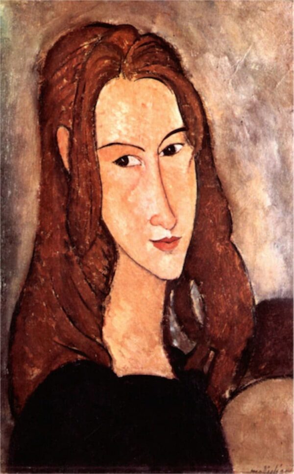 Kopf von Jeanne Hébuterne nach rechts – Amedeo Modigliani Amedeo Modigliani 70x105