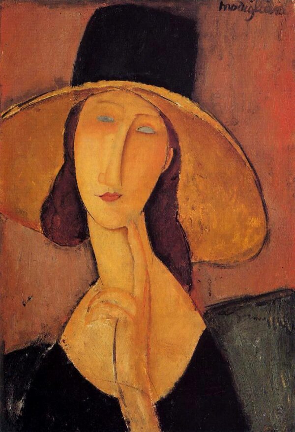 Jeanne Hébuterne mit großem Hut – Amedeo Modigliani Amedeo Modigliani 70x105