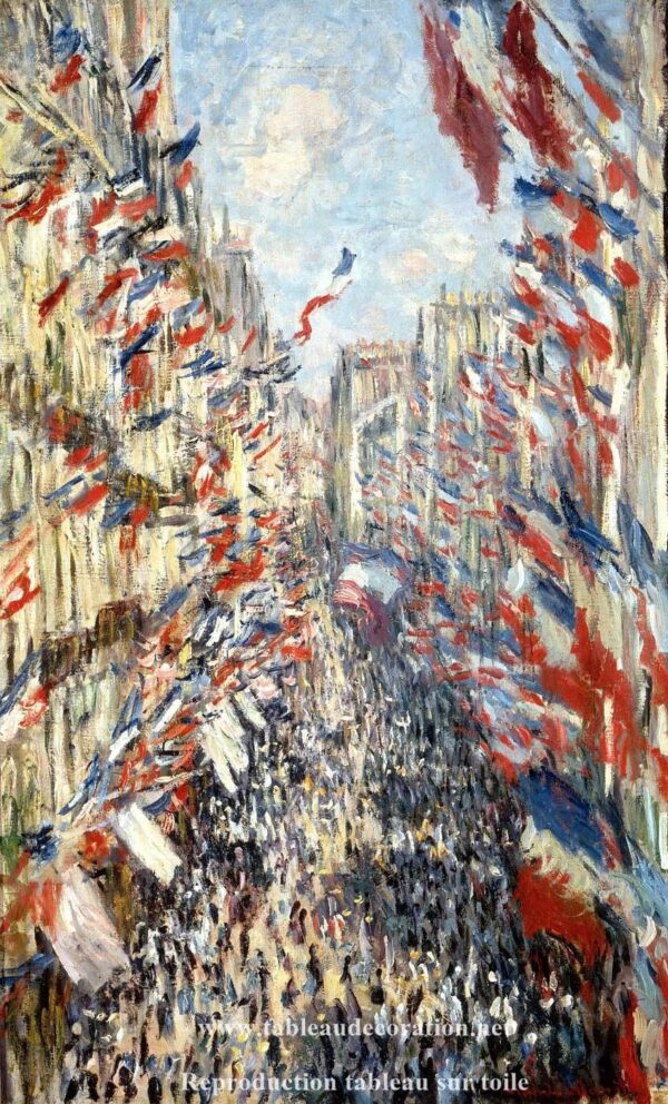 Die Straße Montorgueil, Fest am 30. Juni 1878, Claude Monet Beliebte Bilder 70x120