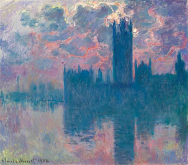 Das Parlament, Sonnenuntergang (W1603) – Claude Monet Claude Monet 70x70