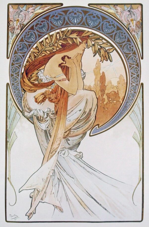 Vier Künste: Poesie – Mucha Alfons Mucha 70x105