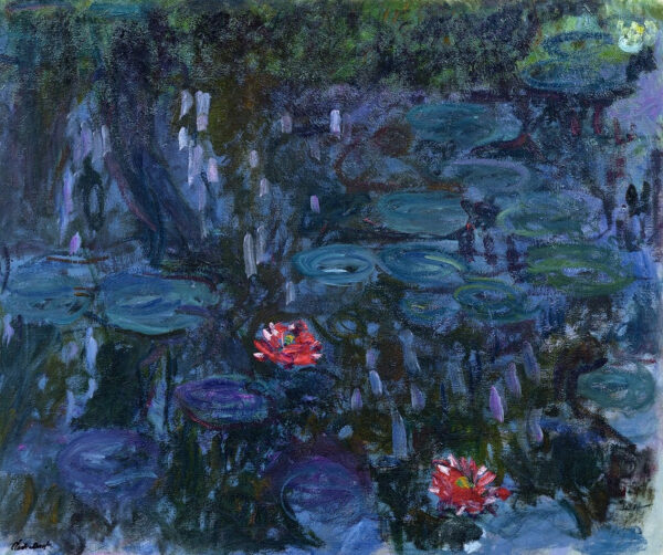 Wasserlilien, Weidenreflexionen – Claude Monet „Die Seerosen“ von Claude Monet 85x75