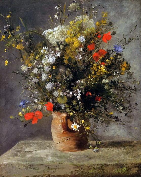 Blumen in einer Vase, 1866 – Pierre-Auguste Renoir Pierre-Auguste Renoir 70x85