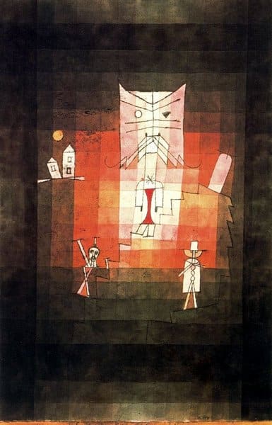 Der Titel lautet: «Der Berg der heiligen Katze – Paul Klee» Paul Klee 70x105