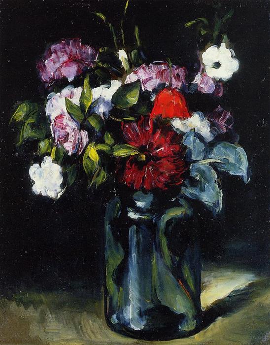 Blumen in einer blauen Vase – Paul Cézanne Paul Cézanne 70x85