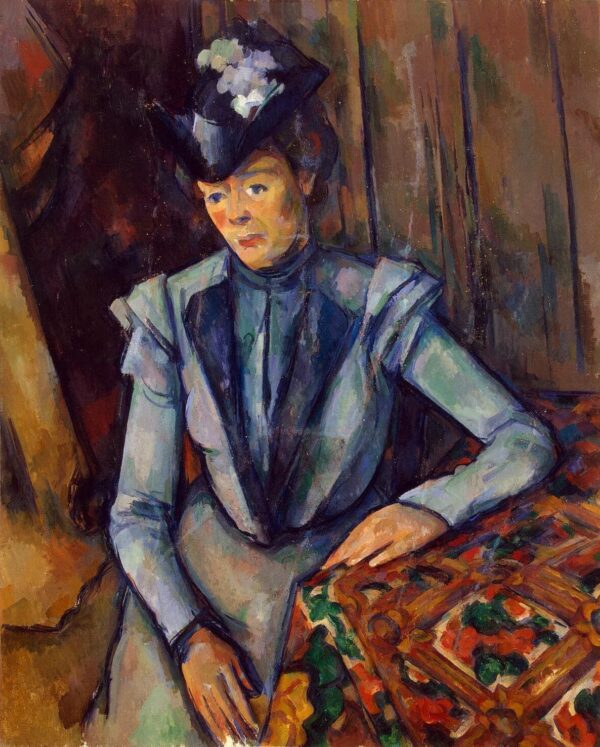 Porträt einer Dame in Blau – Paul Cézanne Paul Cézanne 70x85