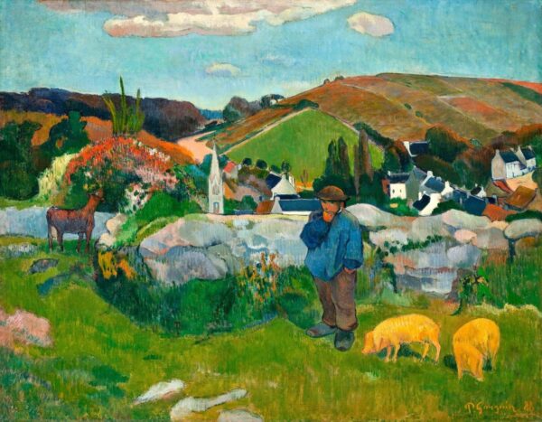 Herde von Schweinen in der Bretagne – Paul Gauguin Paul Gauguin 85x75