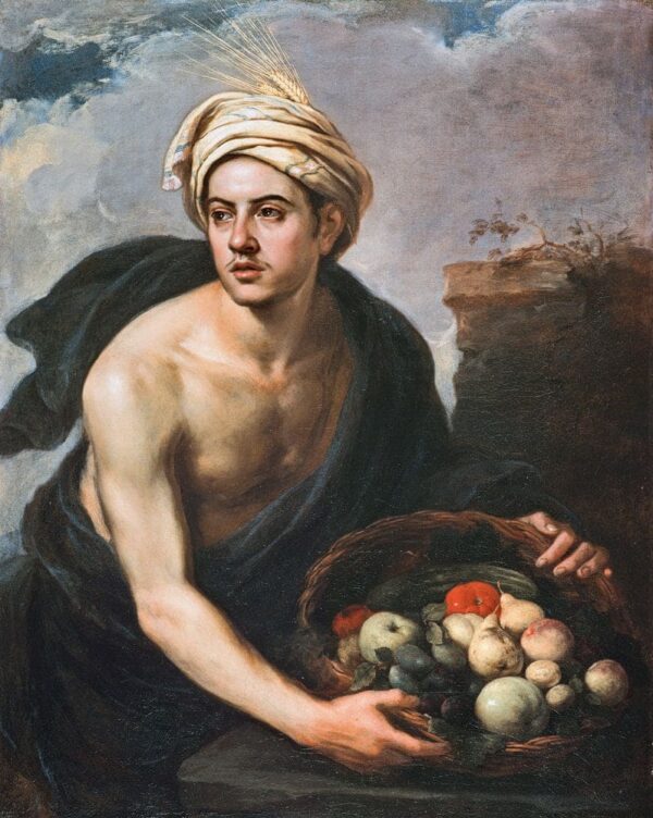 Junger Mann mit einem Obstkorb (Personifikation des Sommers) – Bartolomé Esteban Murillo Bartolomé Esteban Murillo