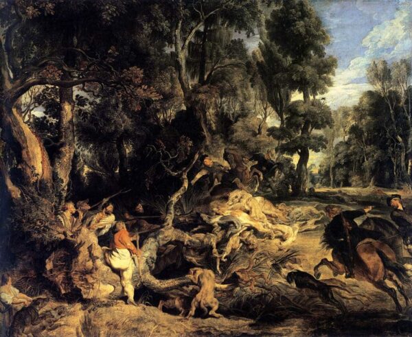 Die Jagd auf Wildschweine – Peter Paul Rubens Peter Paul Rubens 85x75