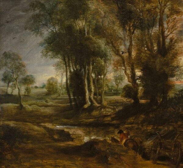 Nächtliche Landschaft mit Holzkarren – Peter Paul Rubens Peter Paul Rubens 70x70