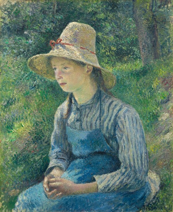 Bäuerin mit einem Strohhut – Camille Pissarro Camille Pissarro 70x85