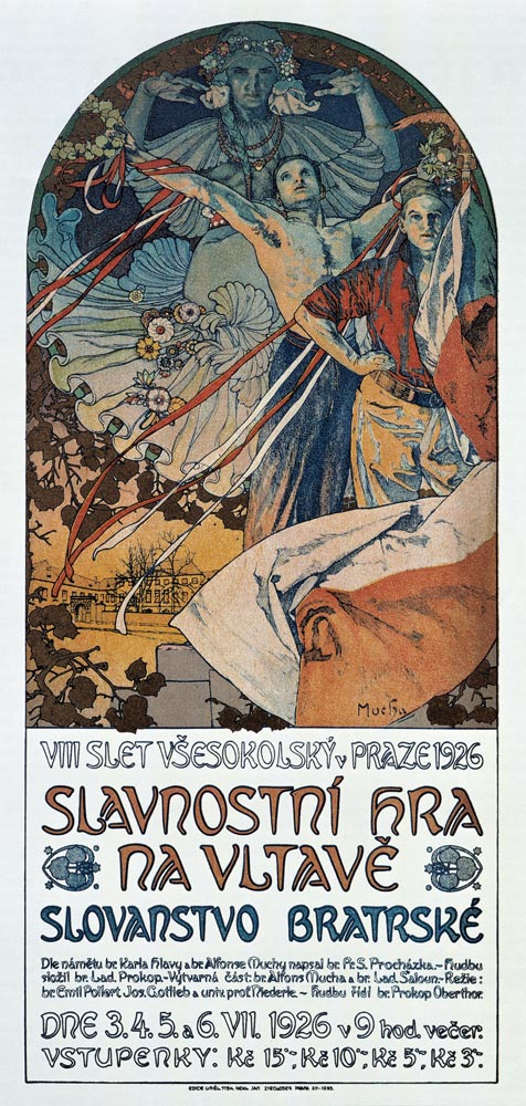 8. Sokol-Festival in Prag – Mucha Alfons Mucha 70x140