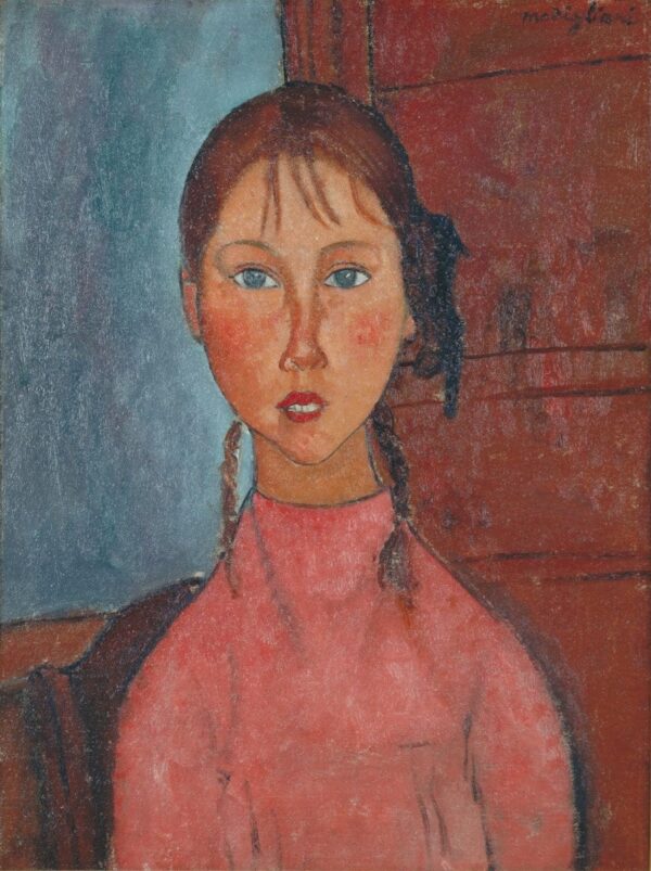 Mädchen mit Zöpfen – Amedeo Modigliani Amedeo Modigliani 70x85