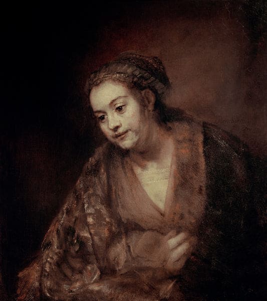 Demi-Figur einer Frau – Rembrandt van Rijn Rembrandt van Rijn 70x70