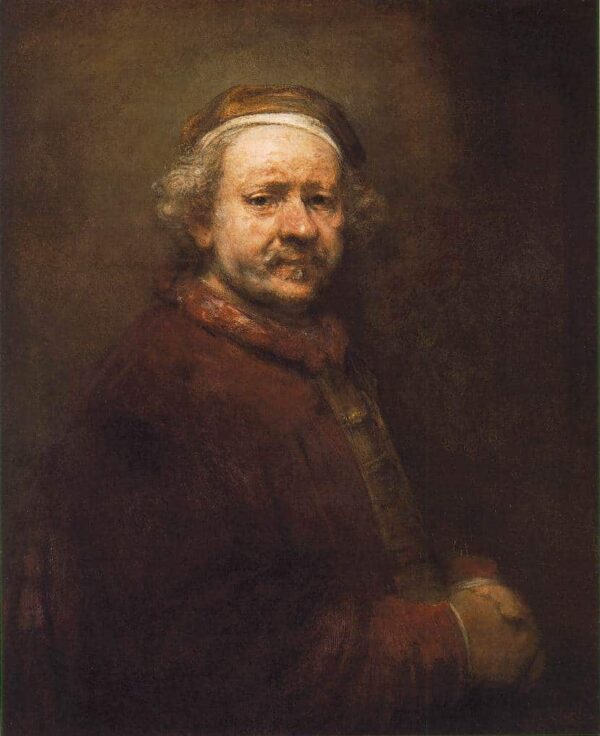 Selbstporträt im Alter von 63 Jahren – Rembrandt van Rijn Rembrandt van Rijn 70x85