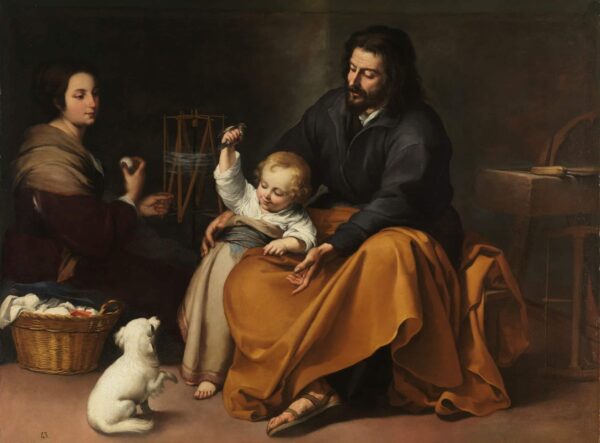 Die Heilige Familie mit einem Vogel – Bartolomé Esteban Murillo Bartolomé Esteban Murillo