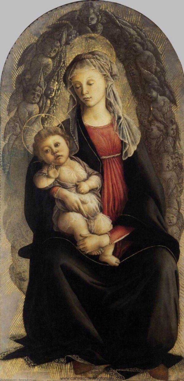 Madonna mit Kind und einer Herrlichkeit – Sandro Botticelli Sandro Botticelli 70x140