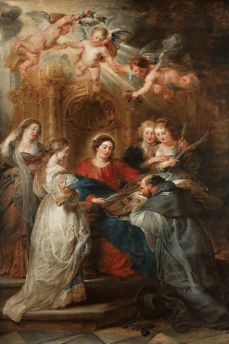 Autel von Ildefonso, zentrales Bild: Maria erscheint dem Heiligen Ildefonso – Peter Paul Rubens Peter Paul Rubens 70x105