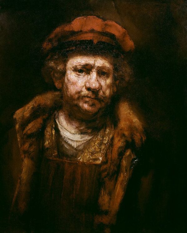 Selbstporträt mit roter Mütze – Rembrandt van Rijn Rembrandt van Rijn 70x85