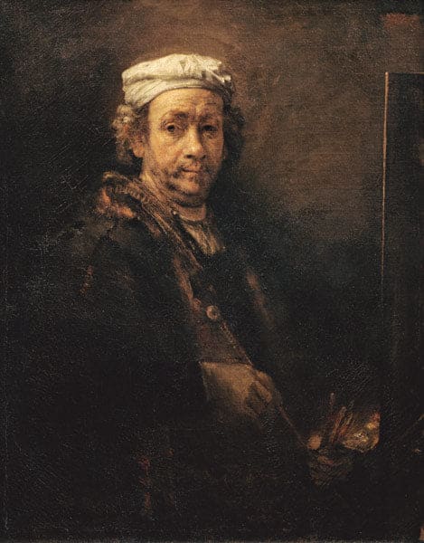 Selbstporträt vor der Staffelei – Rembrandt van Rijn Rembrandt van Rijn 70x85