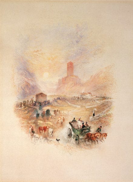 Sir Walter Scott besucht den Smallholm Tower – William Turner J.M.W. Turner 70x105