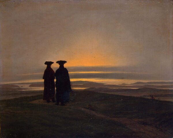 Abendlandschaft mit zwei Männern – Caspar David Friedrich Caspar David Friedrich 85x75