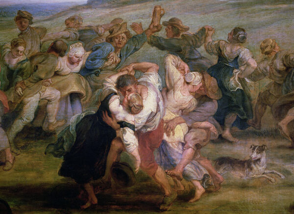 Die Kirmes, Detail von tanzenden Bauern – Peter Paul Rubens Peter Paul Rubens 105x70