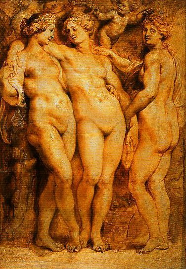 Die drei Grazien von Peter Paul Rubens Peter Paul Rubens 70x105